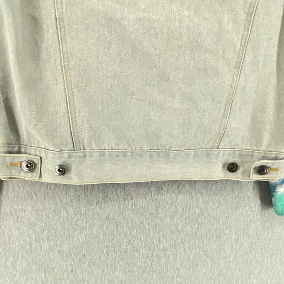 Brooklyn Cloth Mfg Denim Tie Dye Sleeve Button Front Hooded Jacket Mens Small - Picture 6 of 9